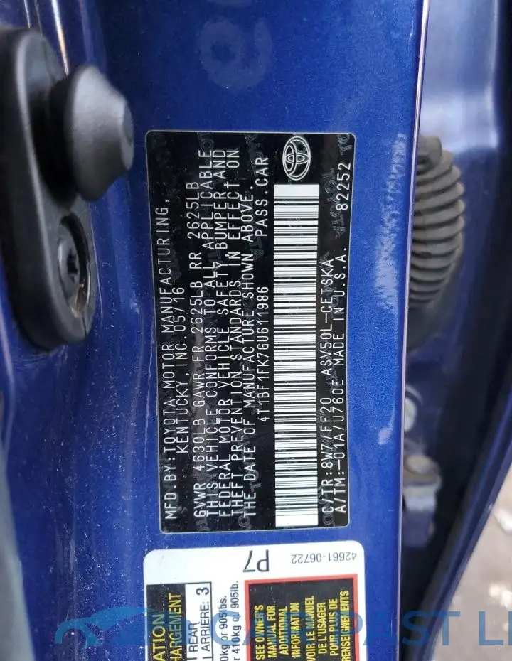 4T1BF1FK7GU611986# 12