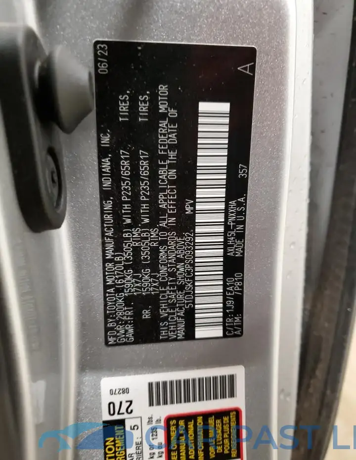 5TDJSKFC3PS093292# 13