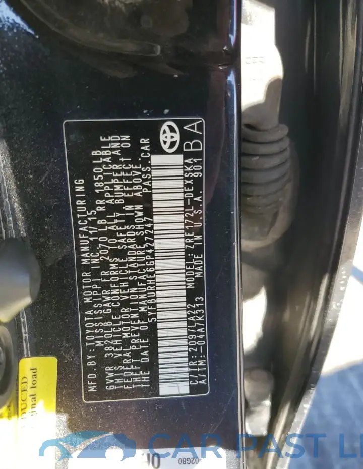 5YFBURHE6GP427247# 12