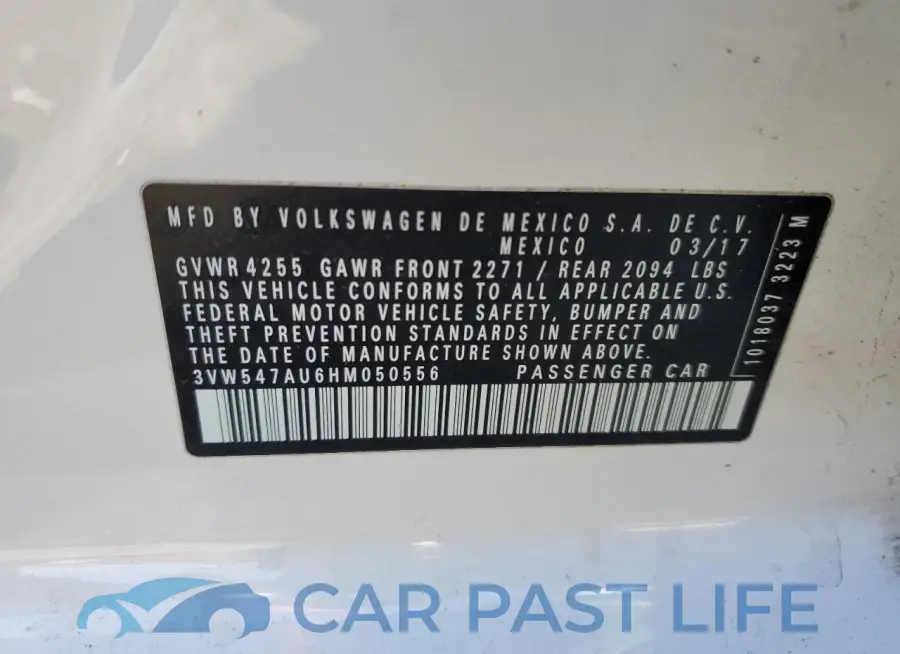 3VW547AU6HM050556# 12