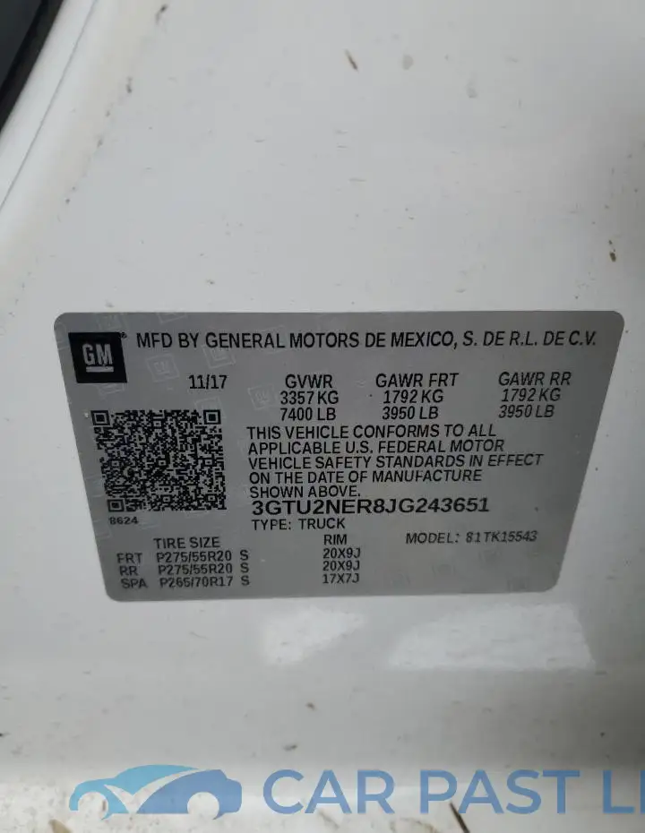 3GTU2NER8JG243651# 12