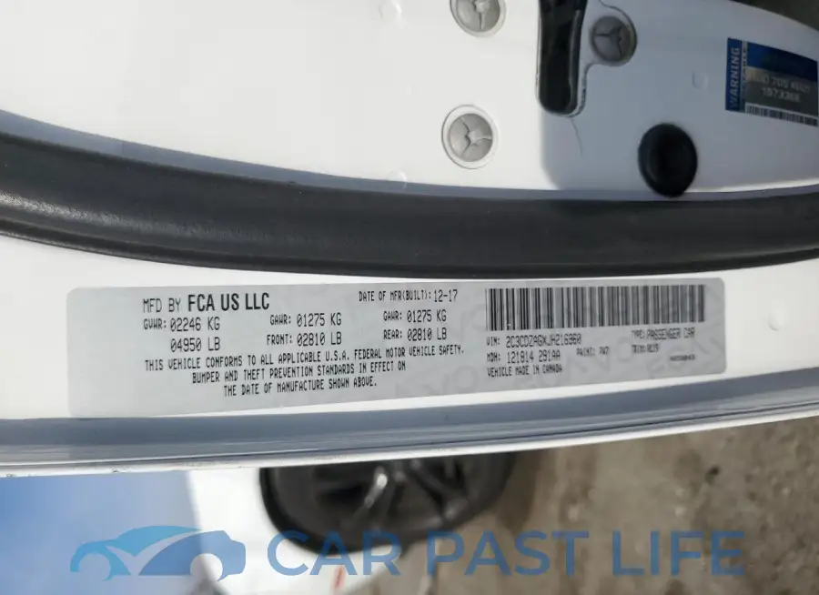 2C3CDZAGXJH216960# 12