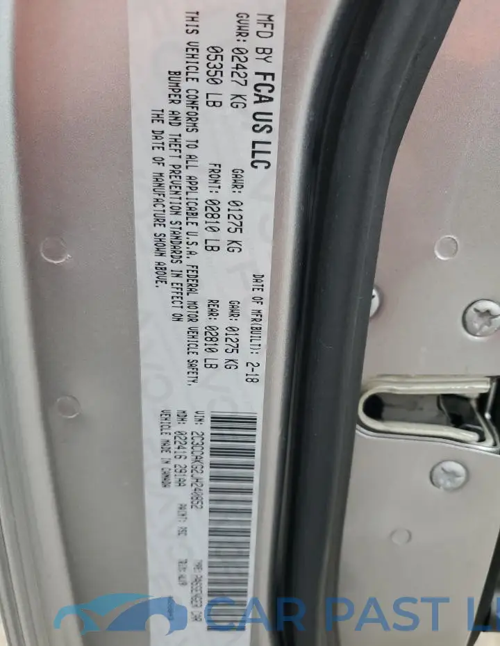 2C3CCAKG2JH240852# 12
