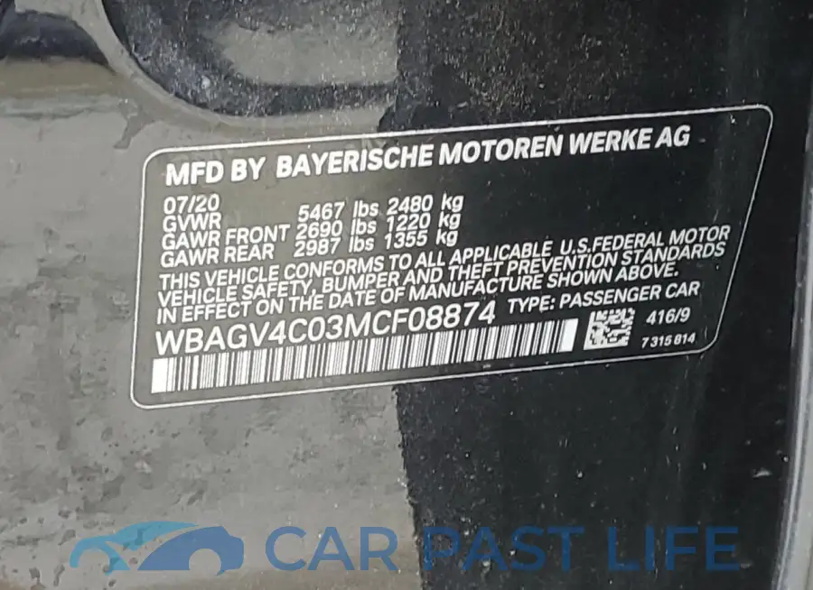 WBAGV4C03MCF08874# 12