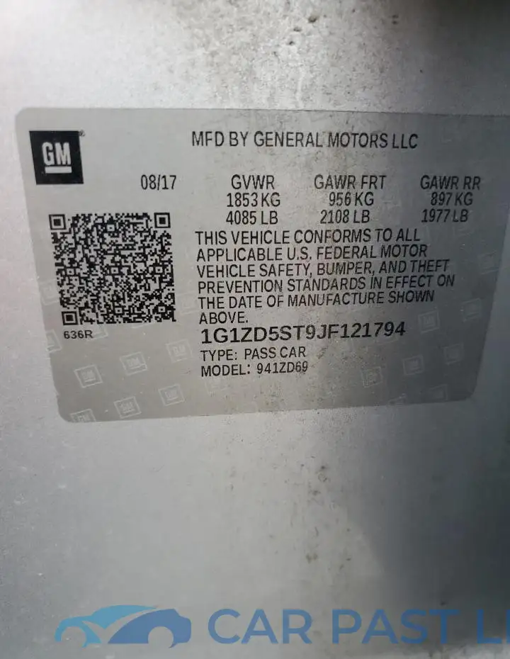 1G1ZD5ST9JF121794# 12