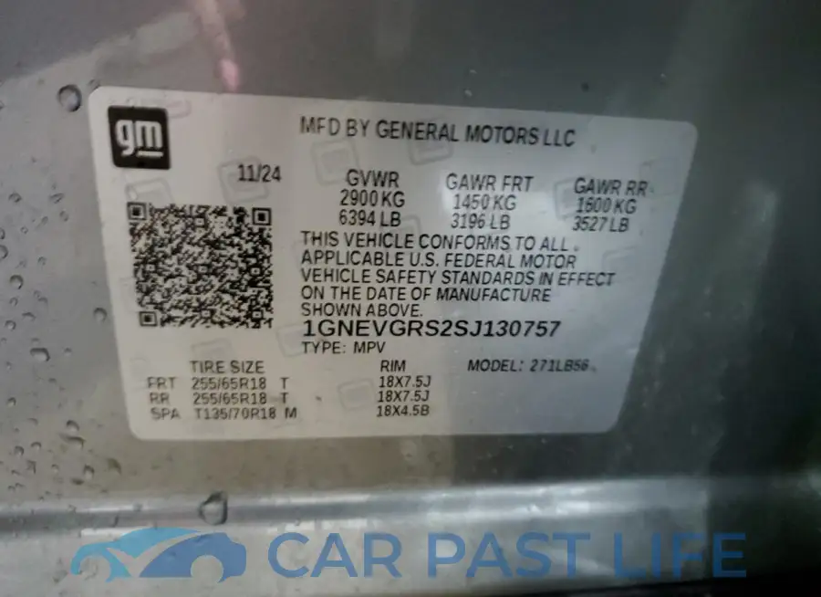 1GNEVGRS2SJ130757# 14
