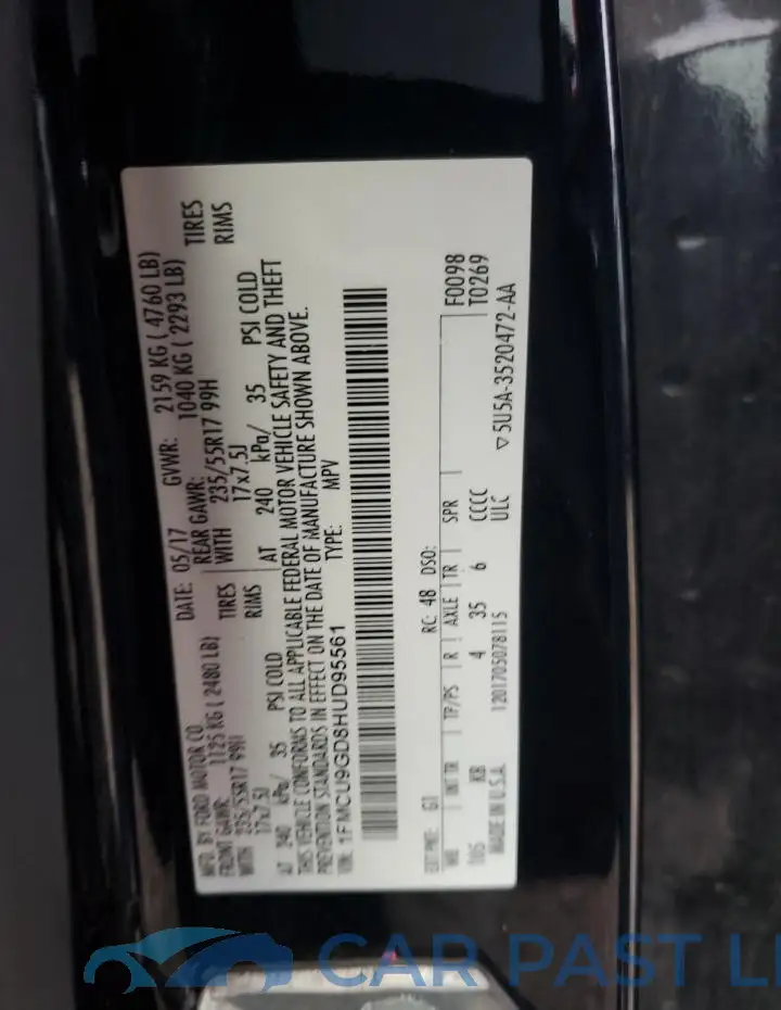 1FMCU9GD8HUD95561# 13