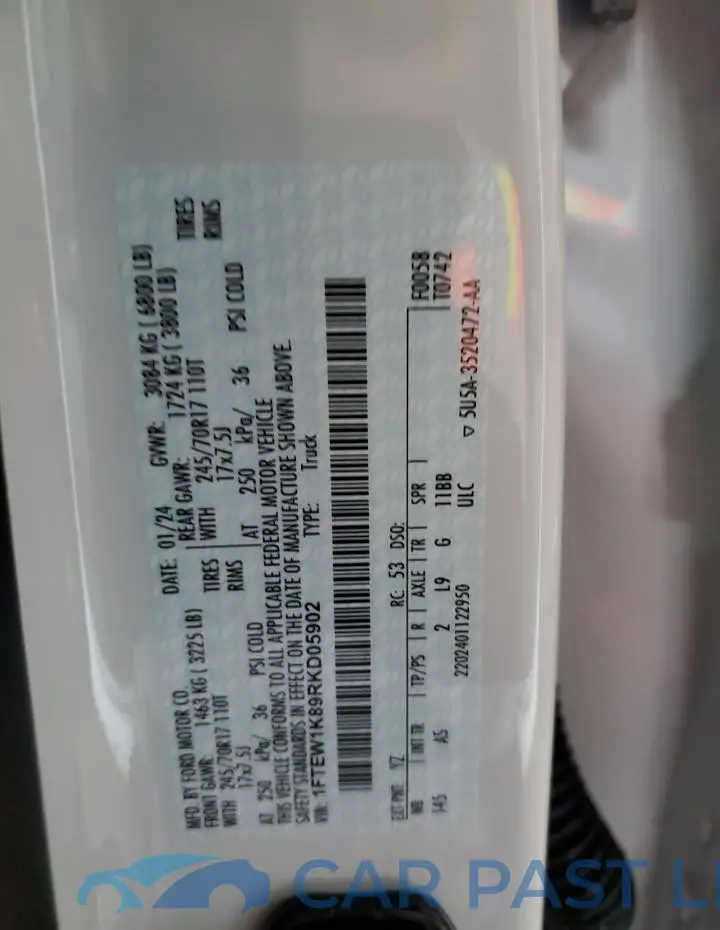 1FTEW1K89RKD05902# 12