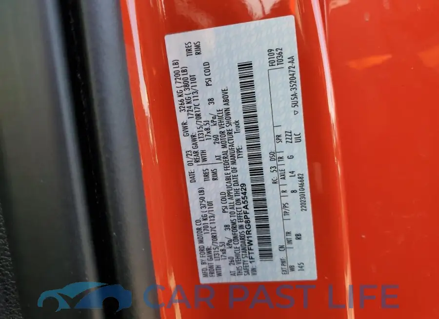 1FTFW1RG8PFA55429# 12
