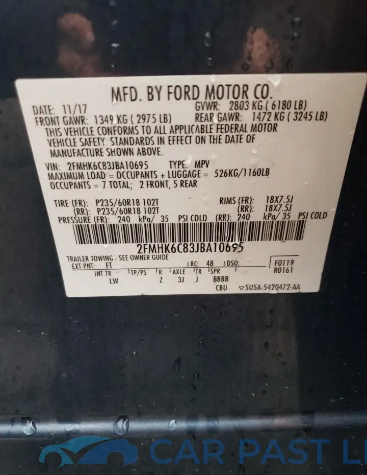 2FMHK6C83JBA10695# 13
