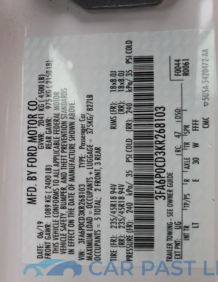 3FA6P0CD3KR268103# 12