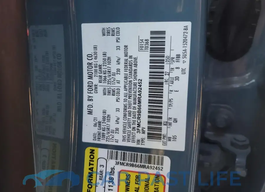 3FMCR9B66MRA92452# 13