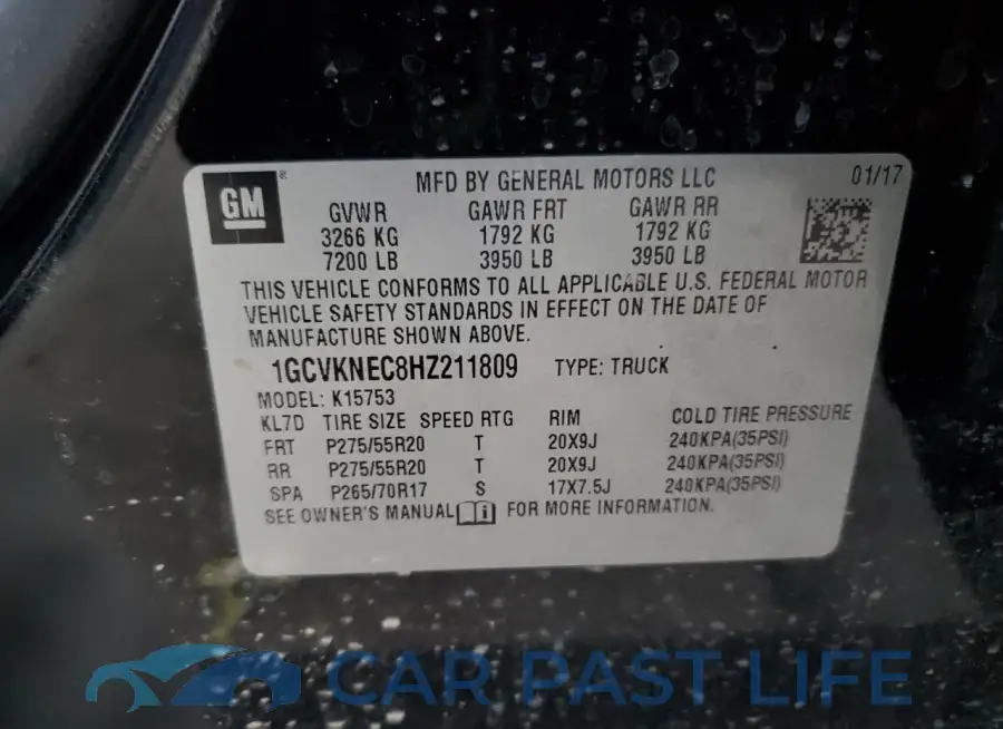 1GCVKNEC8HZ211809# 12