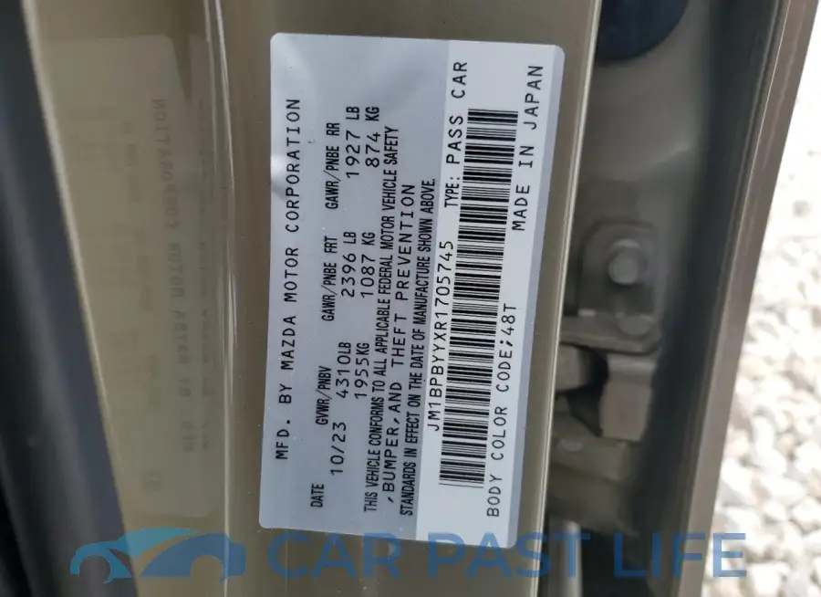 JM1BPBYYXR1705745# 12