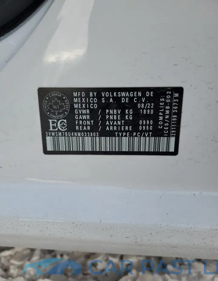 3VWSM7BU4NM033803# 13