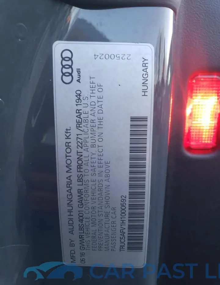 TRUC5AFV1H1000592# 12