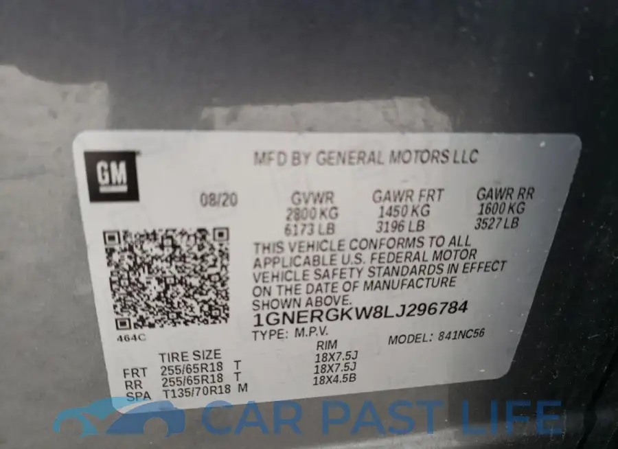 1GNERGKW8LJ296784# 14