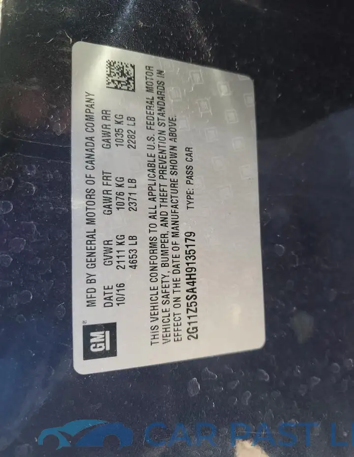 2G11Z5SA4H9135179# 12