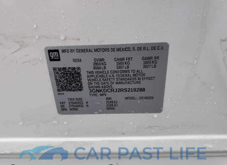 3GNKDCRJ2RS219288# 12