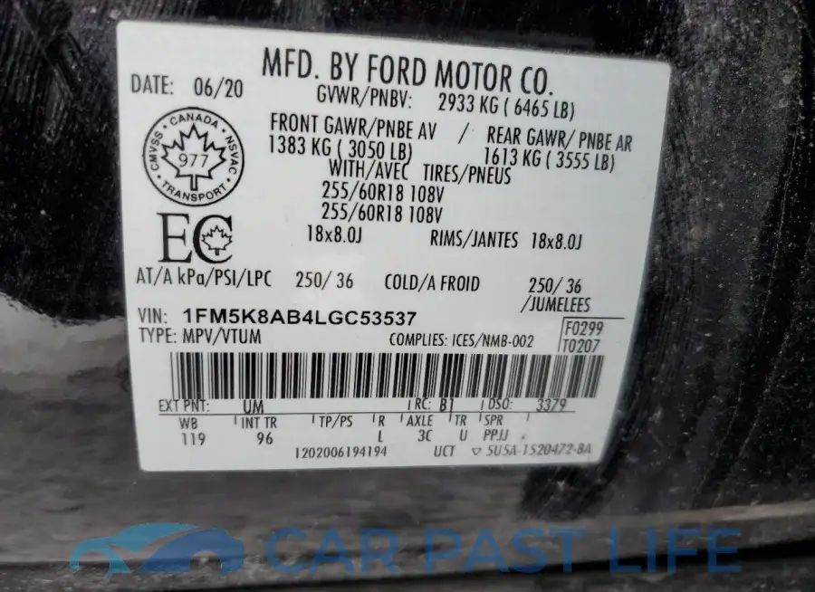 1FM5K8AB4LGC53537# 14