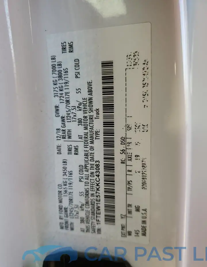 1FTEW1E57KKC43083# 13