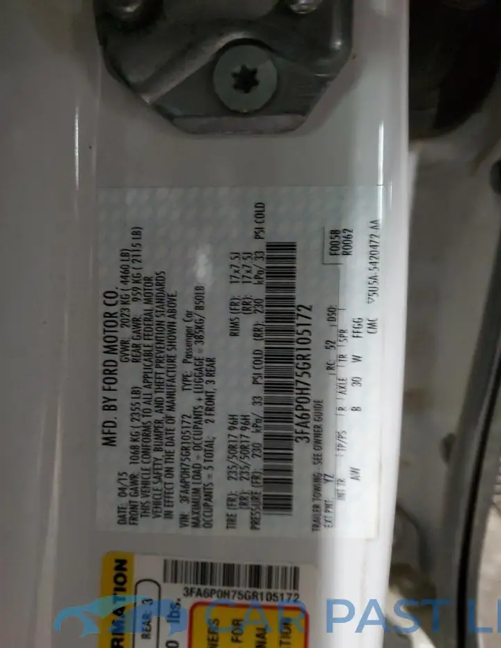3FA6P0H75GR105172# 12