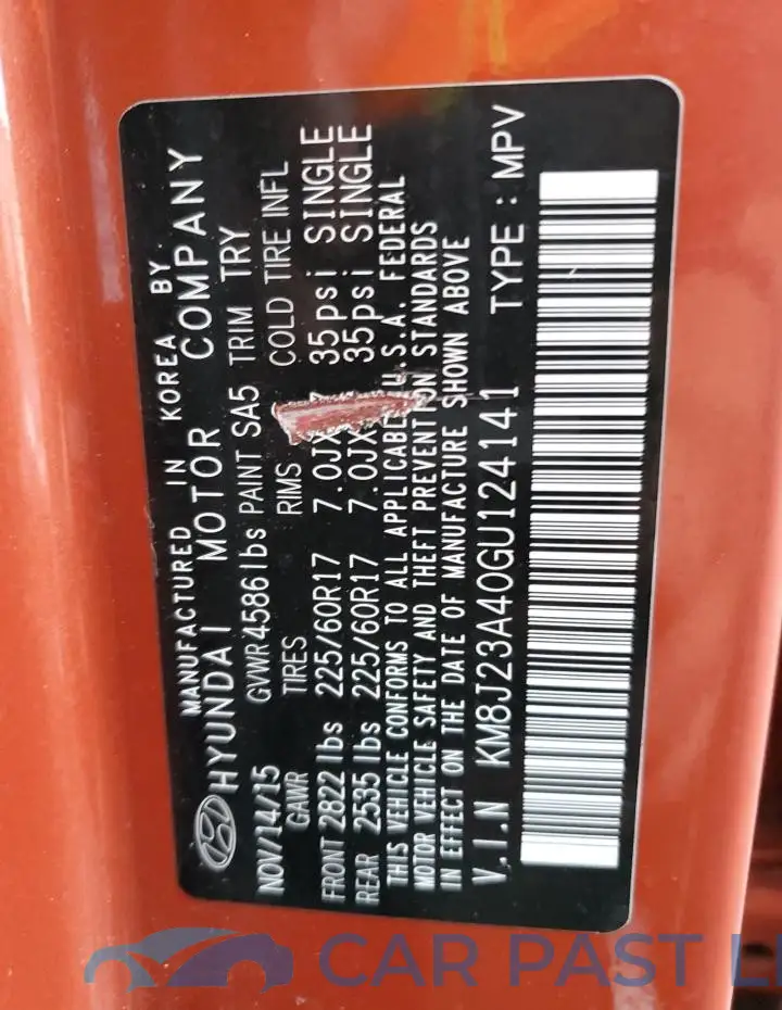 KM8J23A40GU124141# 13