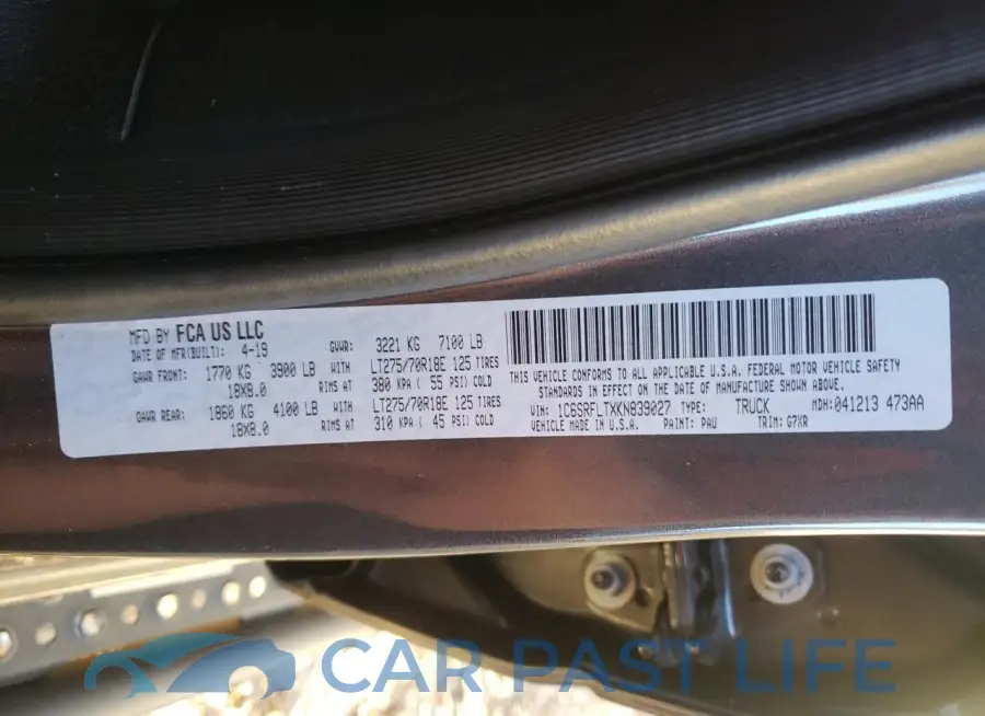 1C6SRFLTXKN839027# 12