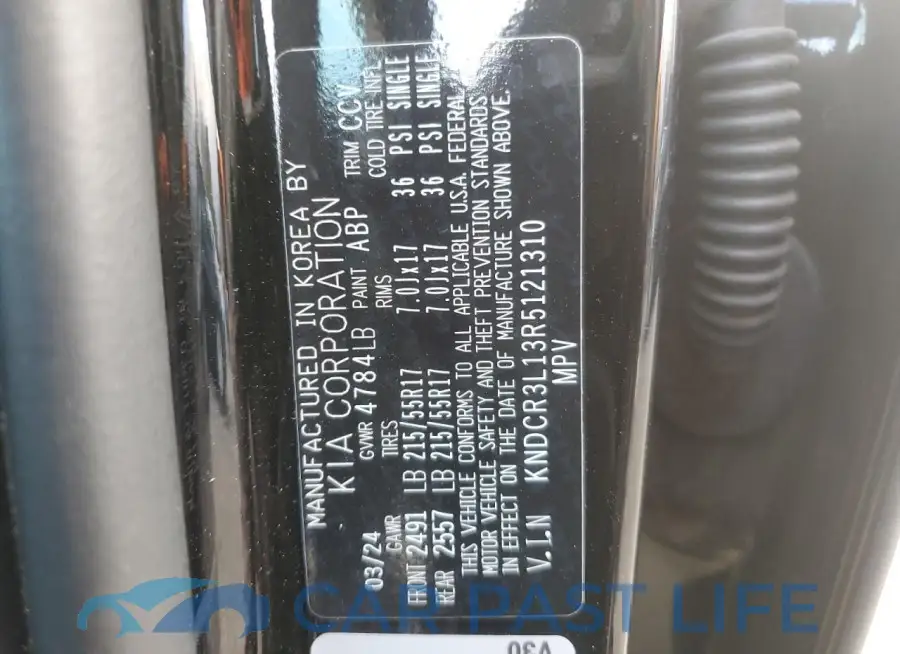 KNDCR3L13R5121310# 12