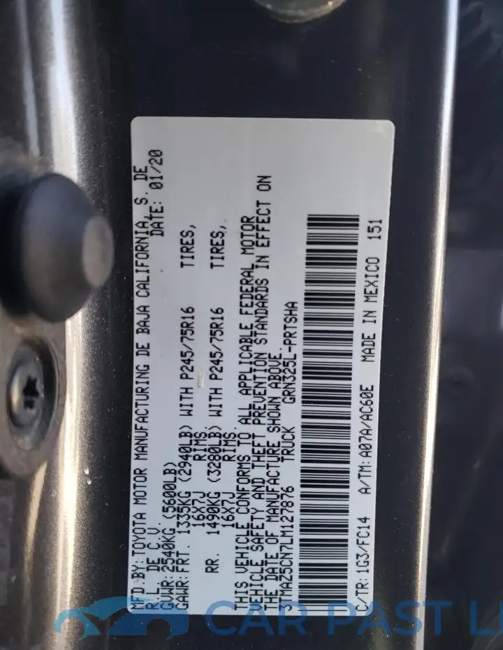 3TMAZ5CN7LM127876# 12