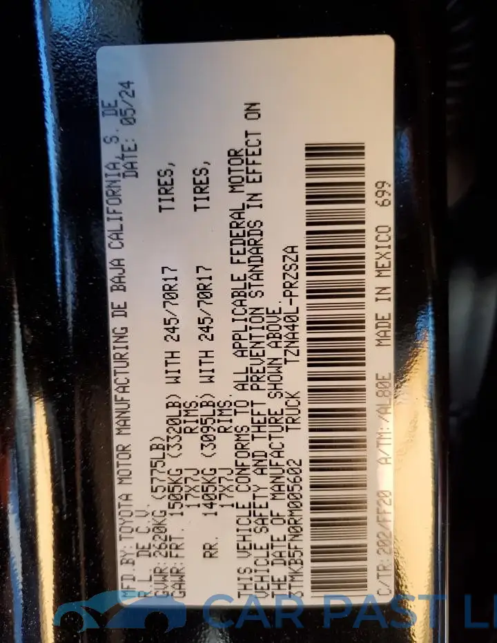 3TMKB5FN0RM005602# 13