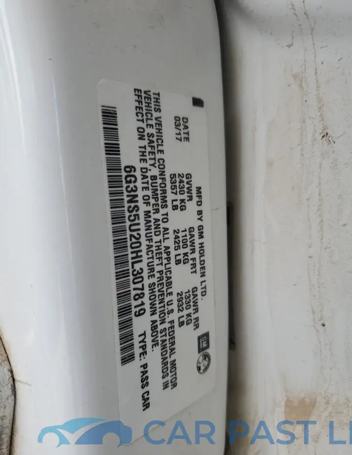 6G3NS5U20HL307819# 12