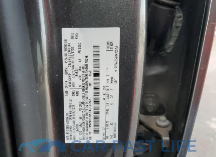 1FT7W2B63KEG37092# 12