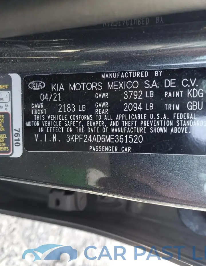 3KPF24AD6ME361520# 13