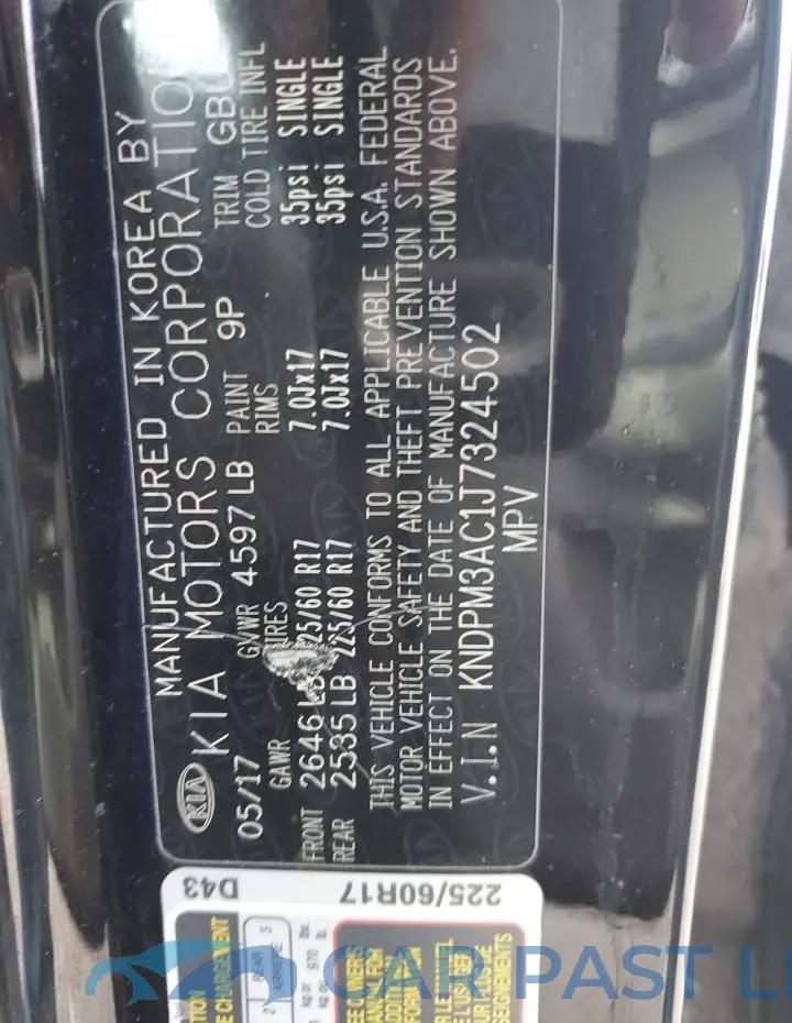 KNDPM3AC1J7324502# 13