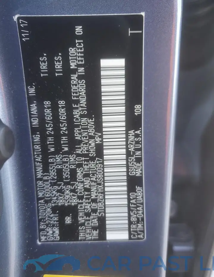5TDBZRFHXJS800917# 13