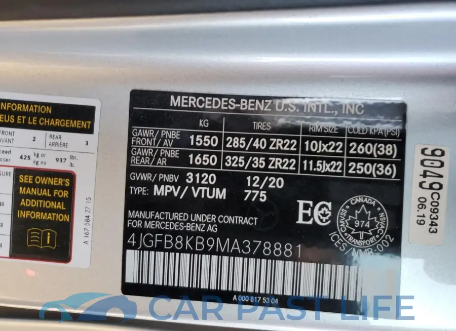 4JGFB8KB9MA378881# 14