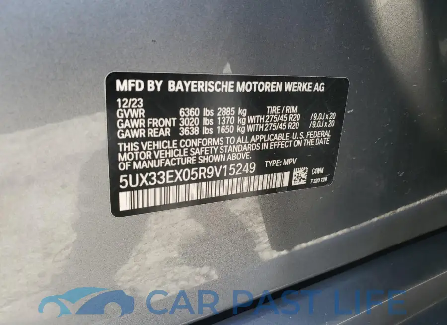 5UX33EX05R9V15249# 13