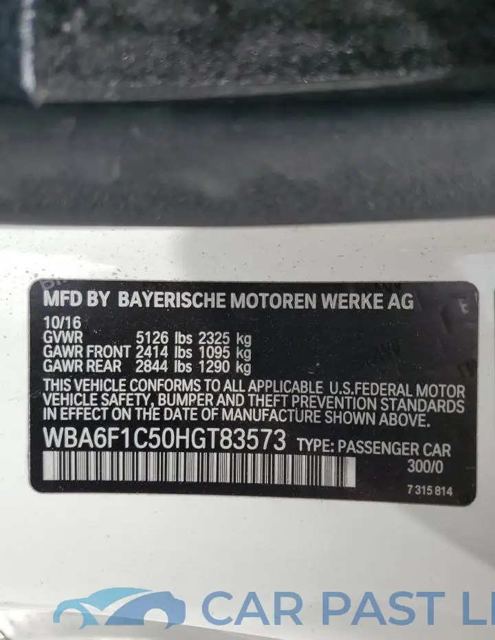 WBA6F1C50HGT83573# 12