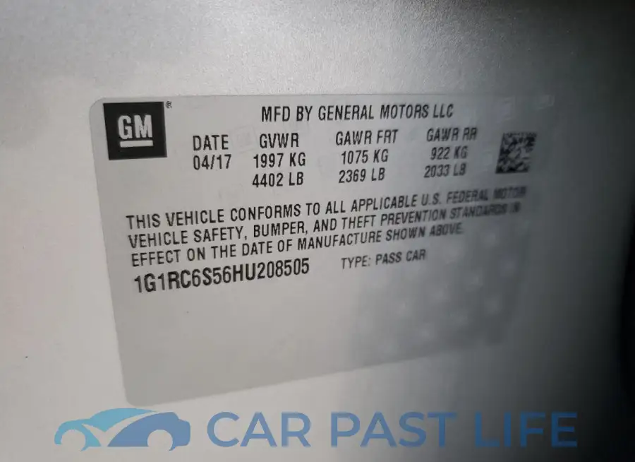 1G1RC6S56HU208505# 12