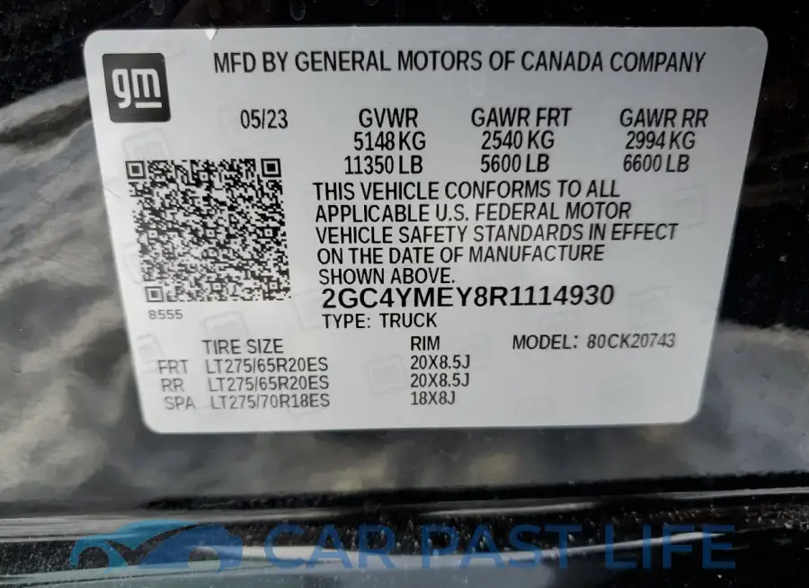 2GC4YMEY8R1114930# 12