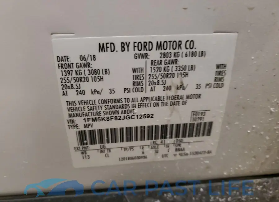 1FM5K8F82JGC12592# 13