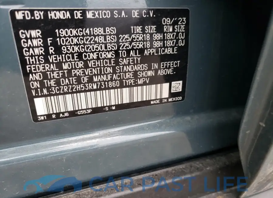 3CZRZ2H53RM731860# 12
