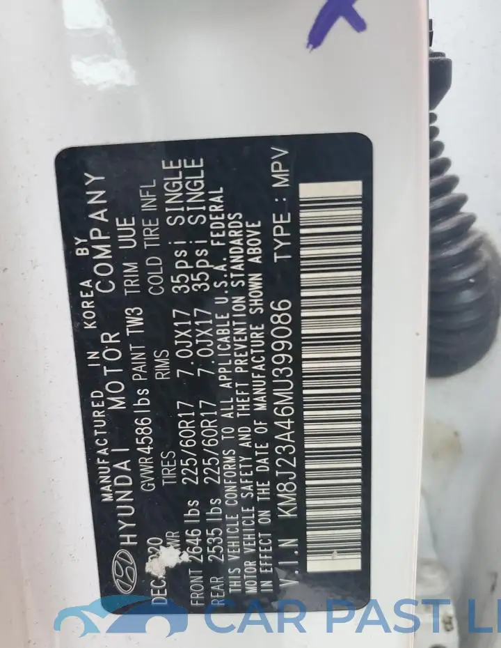 KM8J23A46MU399086# 12