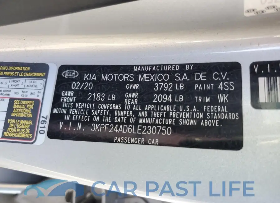 3KPF24AD6LE230750# 12