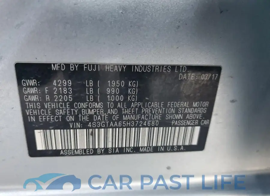 4S3GTAA65H3724680# 12