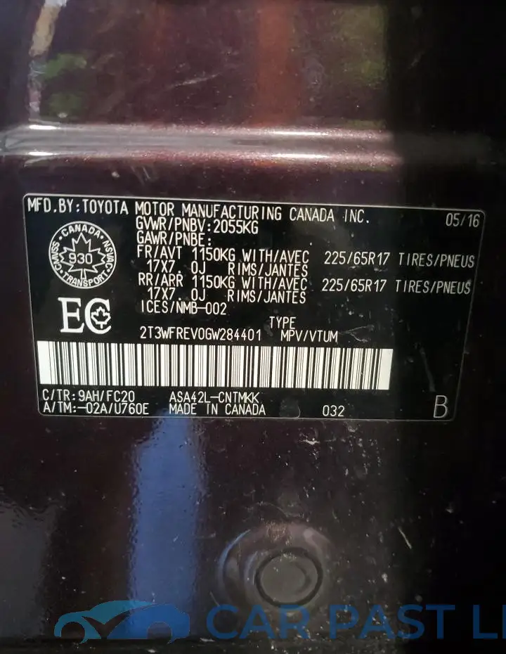 2T3WFREV0GW284401# 13