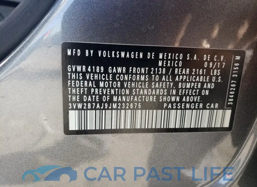 3VW2B7AJ9JM232675# 12