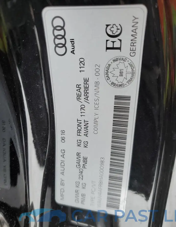 WAUV4AFR8HA000983# 13