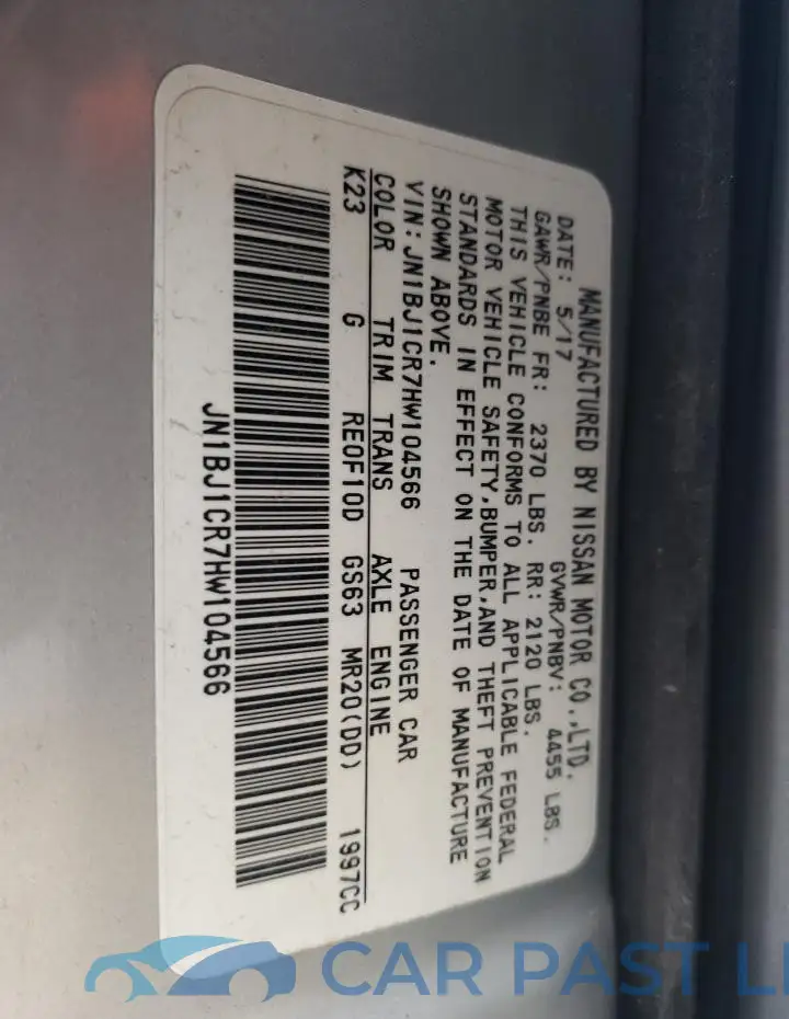 JN1BJ1CR7HW104566# 14